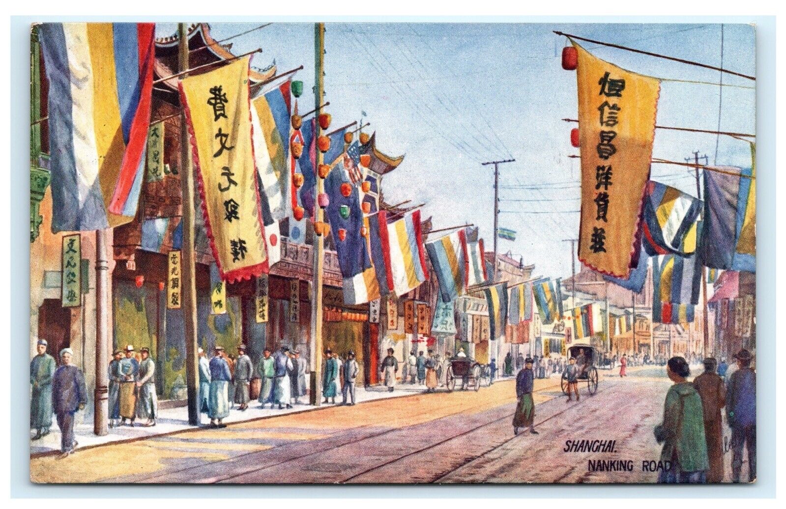 Shanghai Nanking Road China Tuck’s Oilette Raphael Tuck Postcard B3