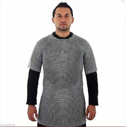 Aluminum Chainmail Shirt Butted Ring Chain Mail Armor Haubergeon Reenactment