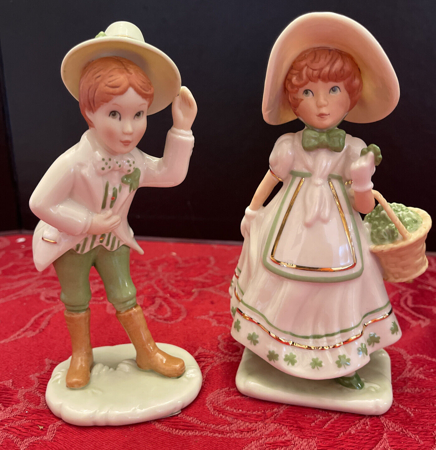 Lenox Seamus -Irish Lad & Molly - Irish Lass Porcelain Figurine Set of 2 NO BOX