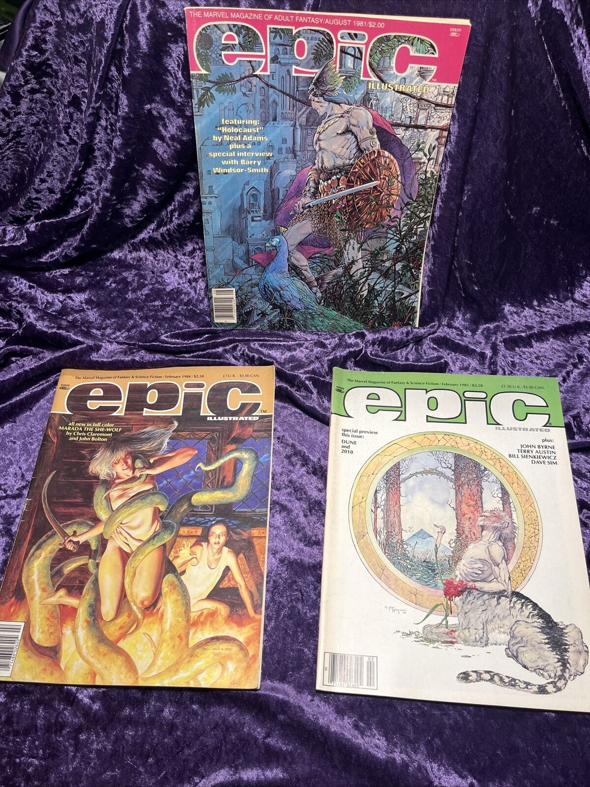 Lot Of 4 EPIC Illustrated Marvel Fantasy & Science Fiction Magazine 1981-85