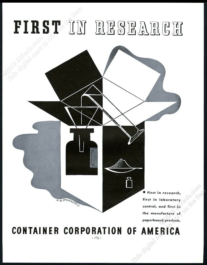 1937 A M Casandre 1st In Research theme art CCA vintage print ad