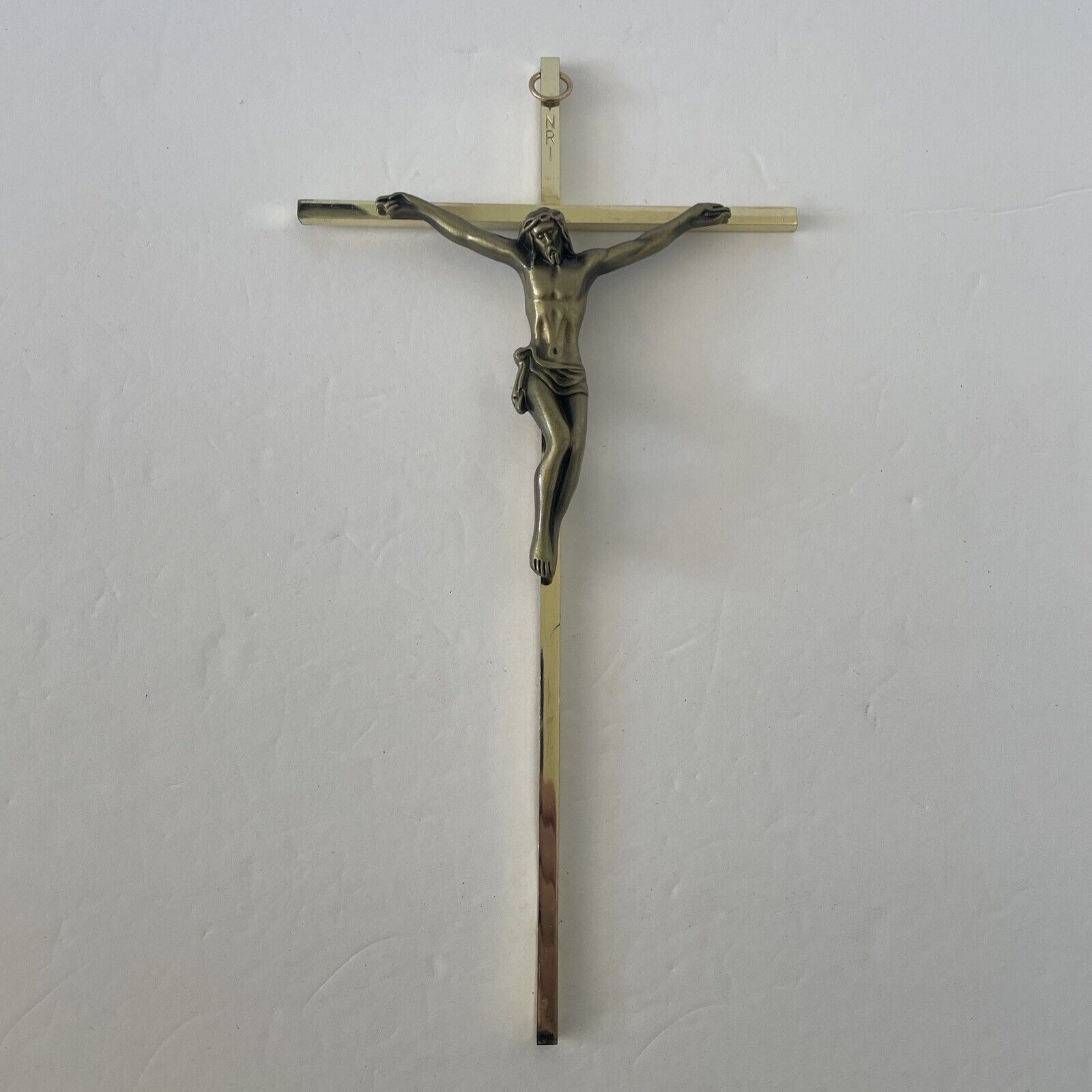 Vintage INRI Crucifix Jesus Christ on the Cross 10” Metal Wall Cross
