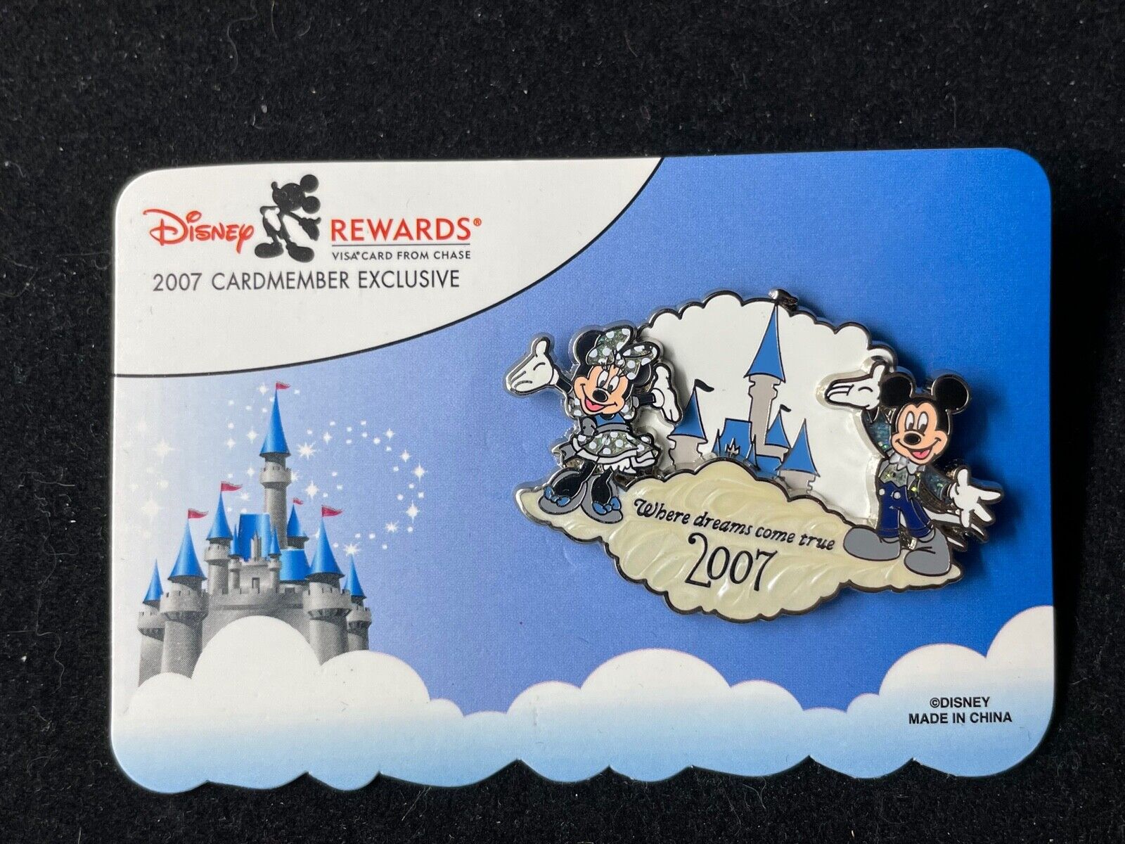 Disney Pin - Rewards Visa Cardmember - 2007 Mickey & Minnie Cloud 51652