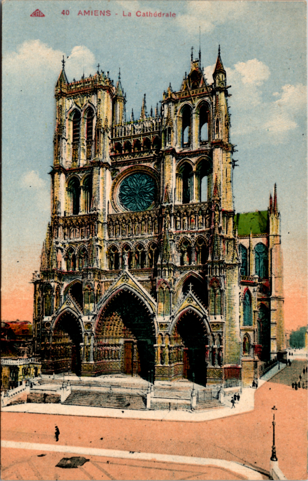 Cathédrale Notre-Dame d\'Amiens, Amiens, France, Vintage Postcard