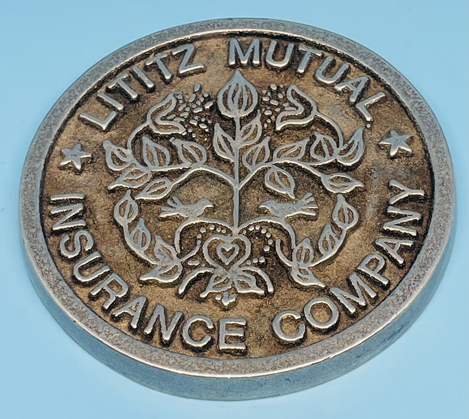 Lititz Mutual Insurance Company Pennsylvania Vintage Paperweight by Wilton