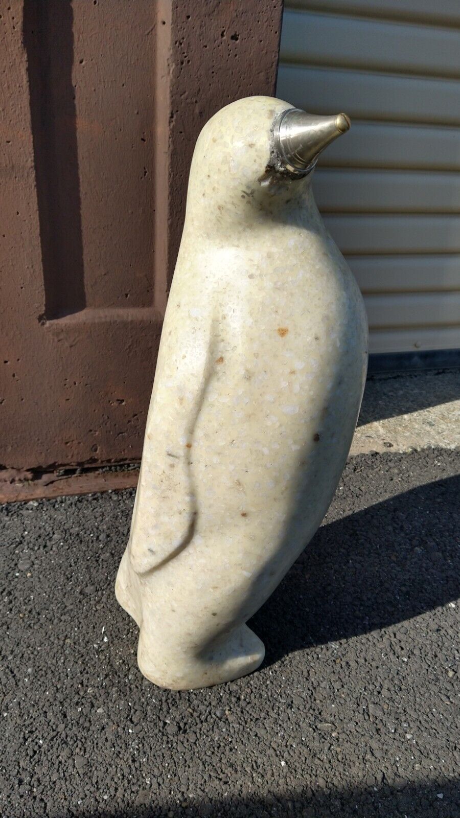Mid Century Modern Masatoya KUKI Kishi Signed Stone  Penguin Sculpture Statue