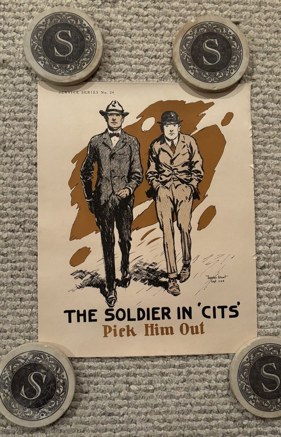 Original WWI Poster The Soldier In Cits, Pick Him Out, On Linen