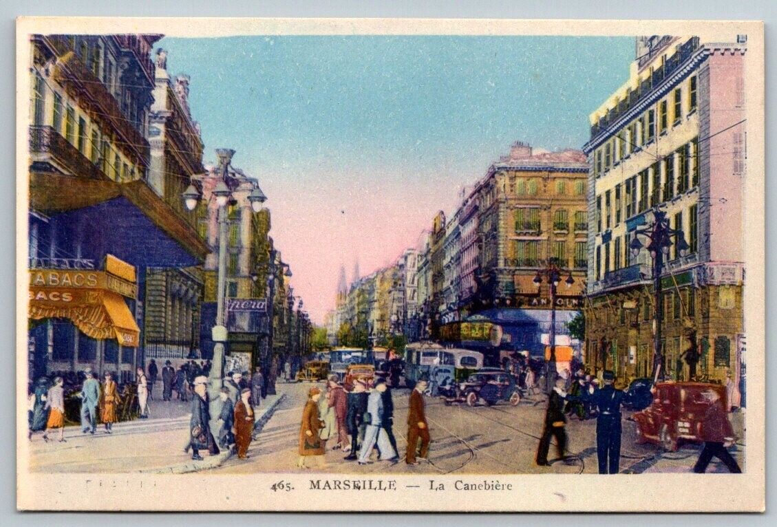 Marseille France  La Canebiere  Postcard