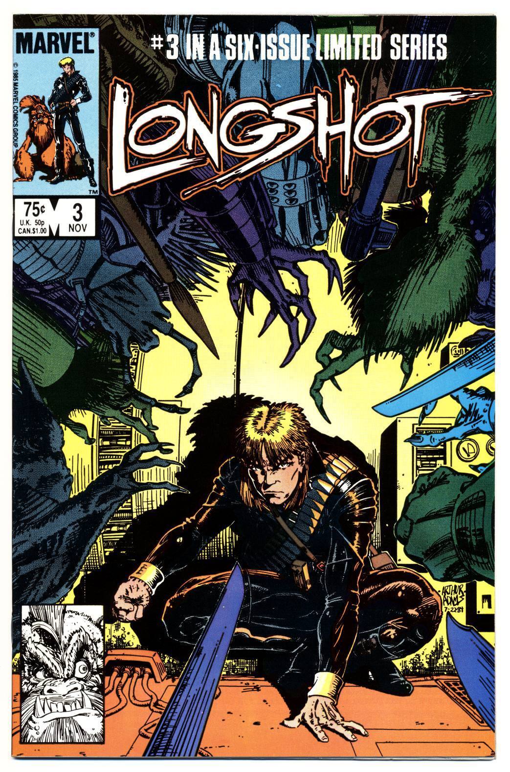 LONGSHOT #3 VF, (of 6) X-men, Art Adams, Marvel Comics 1985