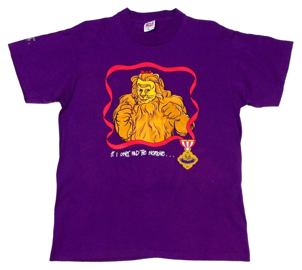 RARE The WIZARD of OZ ON ICE T-Shirt COWARDLY LION If I Only Had The Nerve LARGE