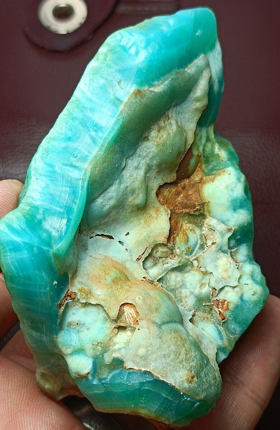 178g Bluish/Green Aragonite Cluster With Nice Color And Formation From Afghanist