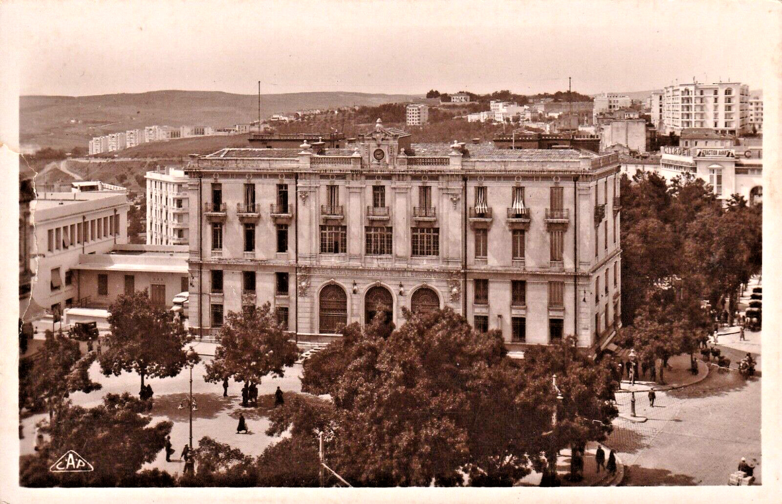 CONSTANTINE POST OFFICE & NEW BUILDINGS POSTCARD RPPC Real Photo FRENCH ALGERIA