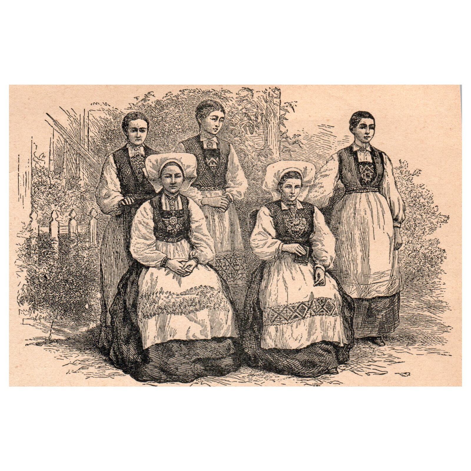 Norwegian Peasant Women 4x6\