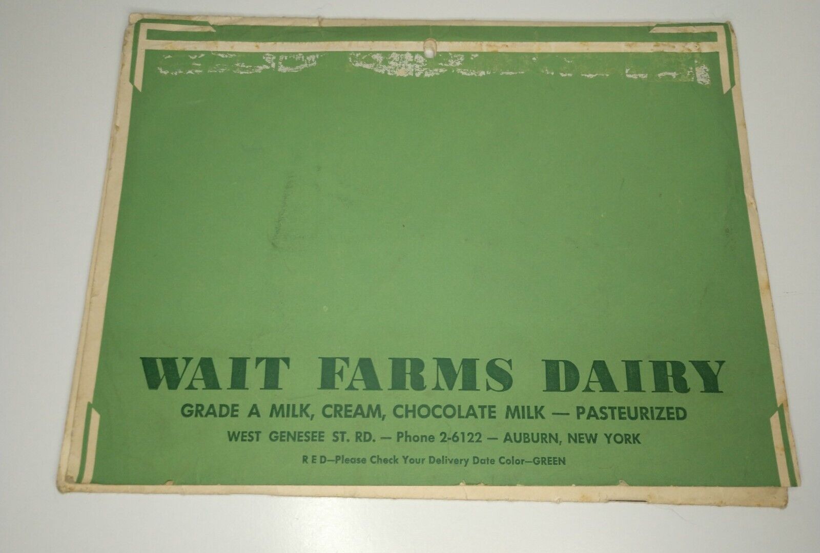The Wait Farms Dairy AUBURN N.Y.  ORIGINAL 1957 CALENDAR