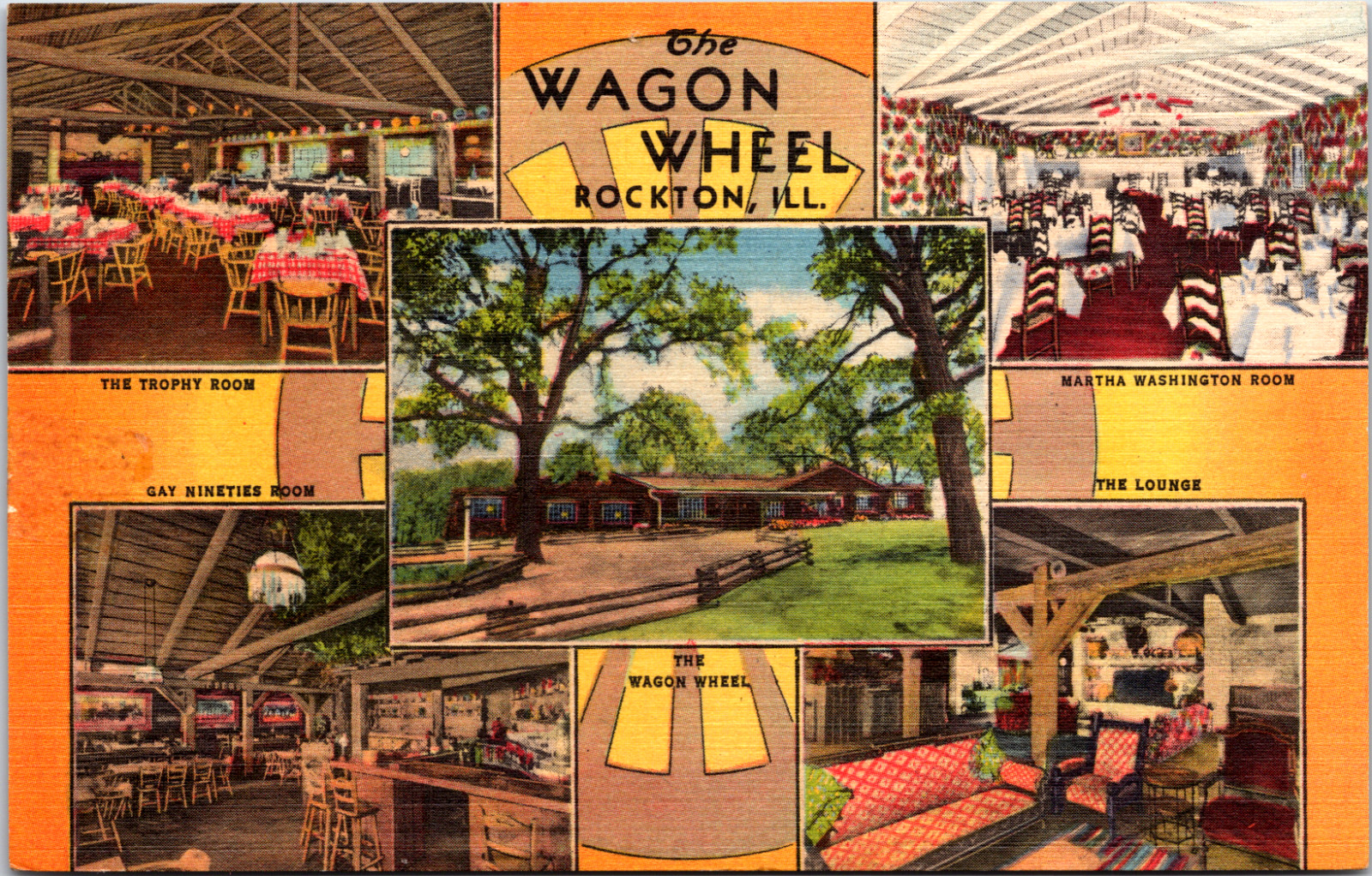40\'s Rockton IL Restaurant Wagon Wheel Women Only Cooking Dining Bar Exterior