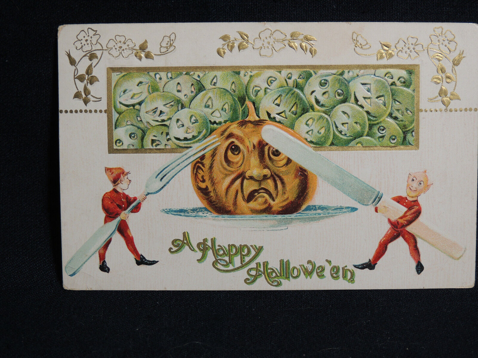 1909 Embossed A Happy Hallowe'en Postcard Halloween
