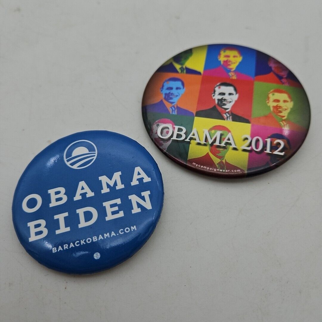 Lot Of 2 Barack Obama 2012 Buttons Pins Presidential Campaign Biden
