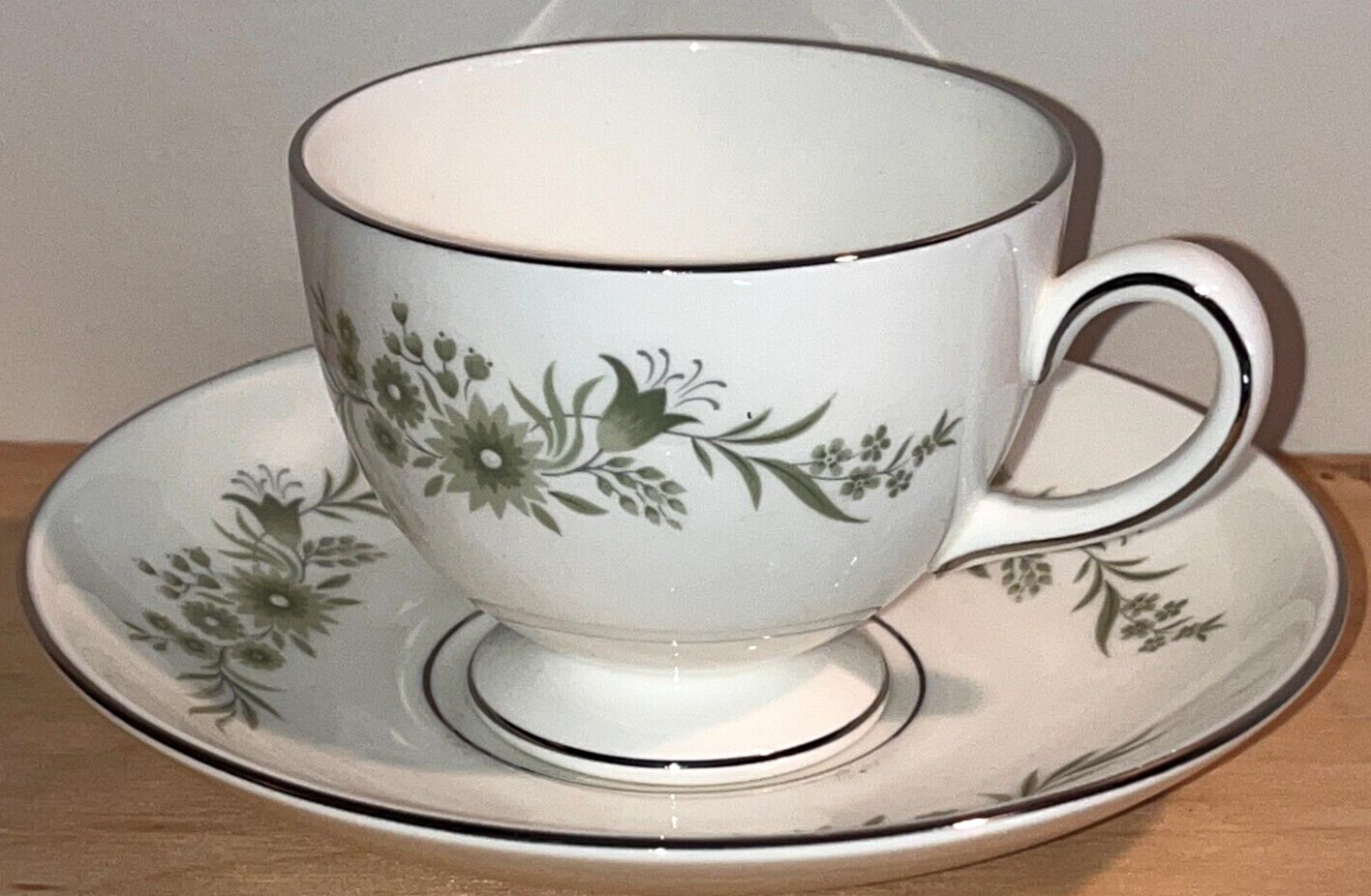 Vintage Wedgwood WESTBURY Cup & Saucer Bone China Retired Late 1960s MINT Cond
