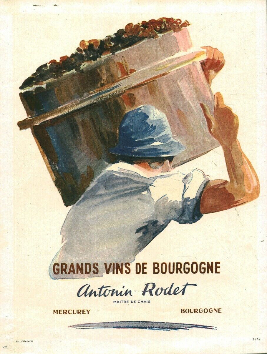 1949 Antonin Rodet Great Burgundy Wines Antique Advertising Magazine Issue