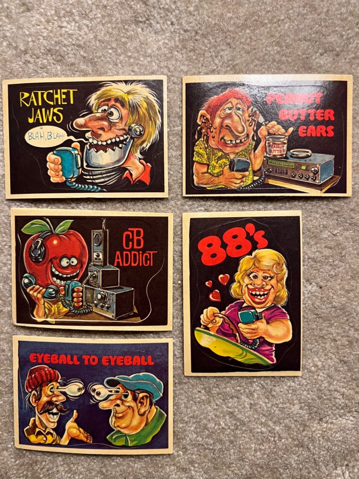1978 Donruss CB Dictionary Sticker Card Lot Of 5 Vintage Cards