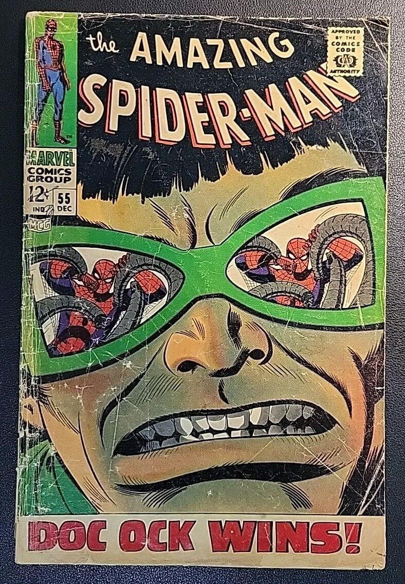 🔥 AMAZING SPIDER-MAN #55 SILVER🔑  DOC OCTOPUS APPEARANCE 1967 GD-