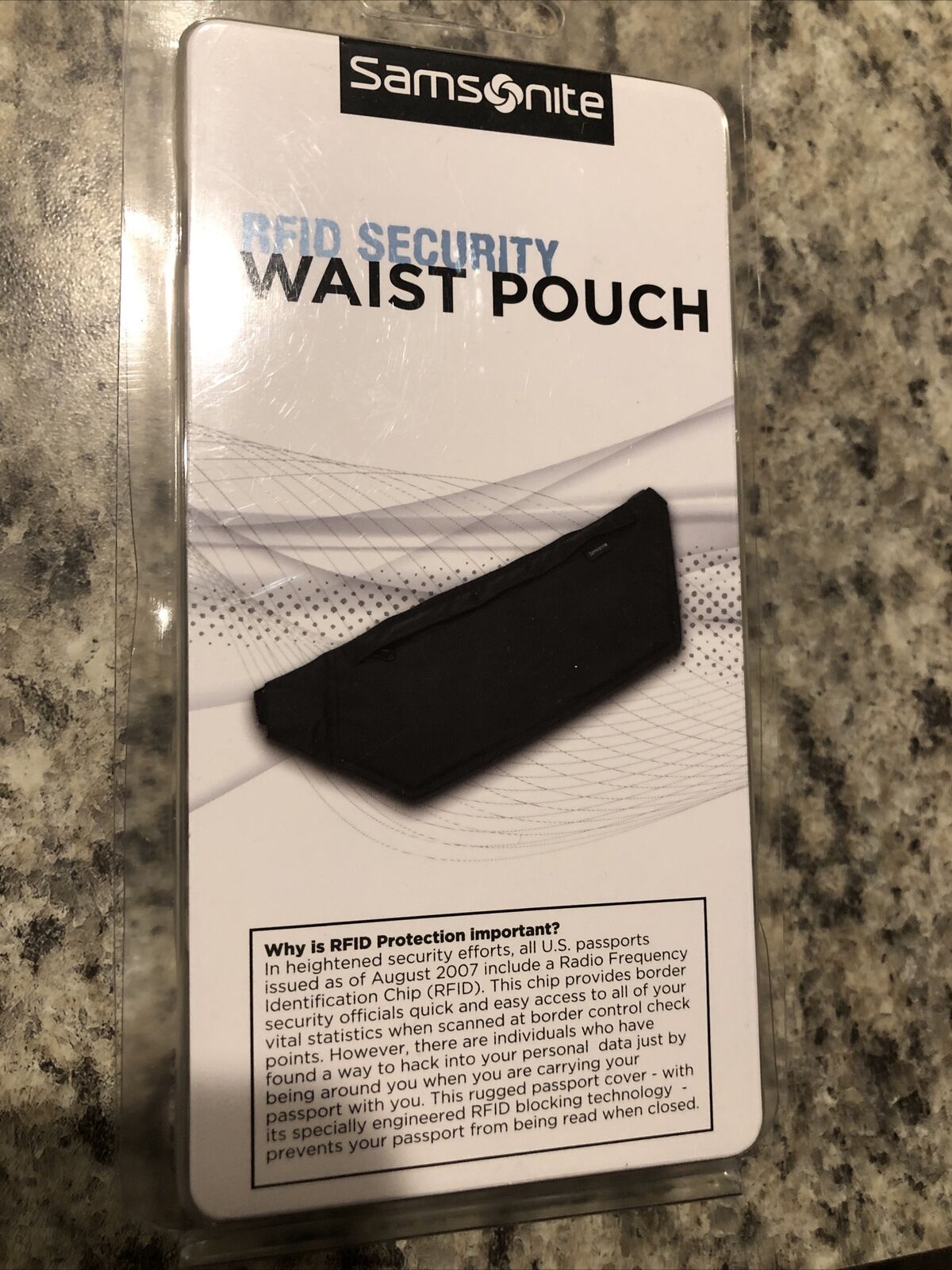 Samsonite RFID Security Travel Waist Pouch  - Black  New