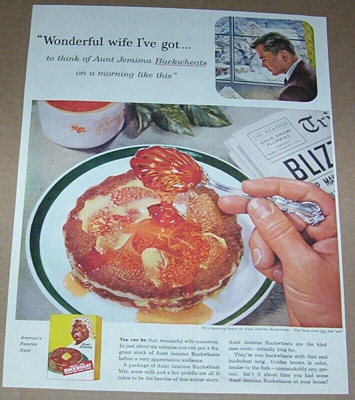 1956 print ad - Buckwheats pancakes advertising page