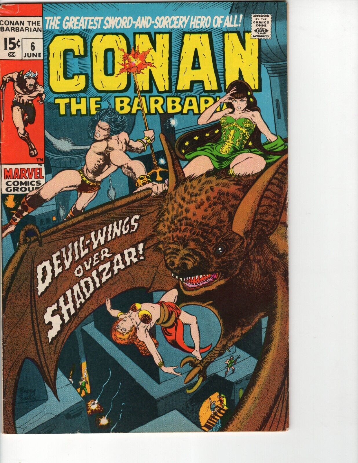 CONAN #6 - 1971 Marvel - Has very good color and still lies flat.