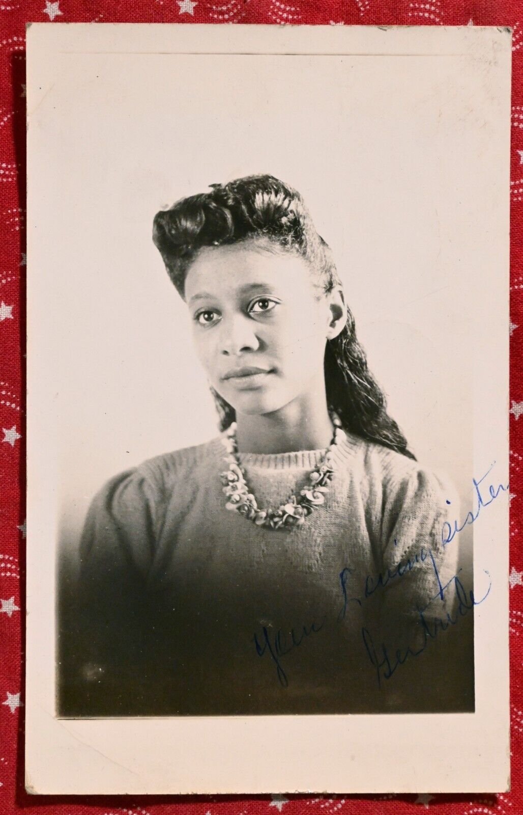 Attractive Black Woman Portrait Vintage RPPC