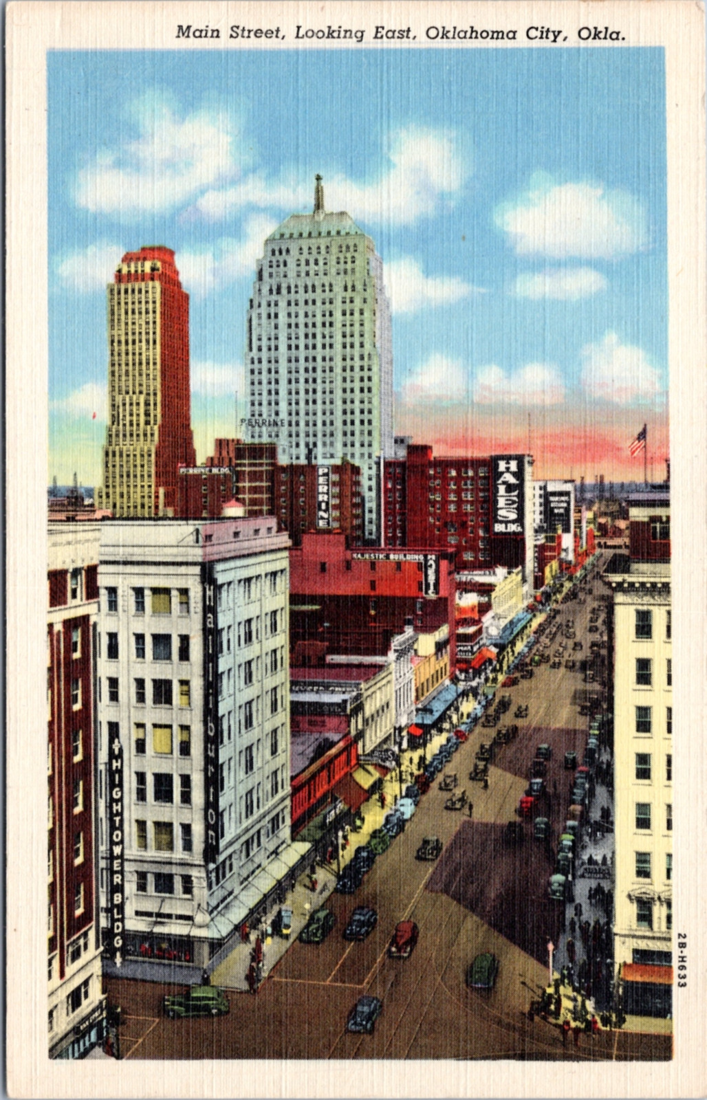 Postcard OK Oklahoma City - Main Street Looking East