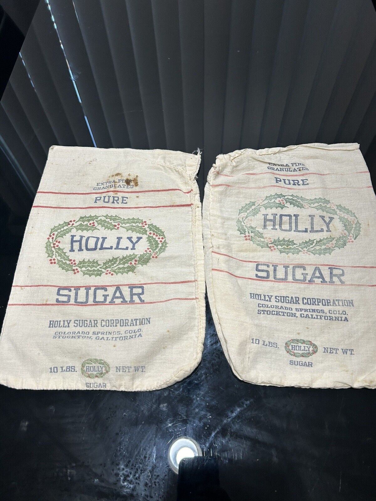 TWO Pure Holly Sugar Cotton Sack 10 Pound Colorado Springs  Stockton California