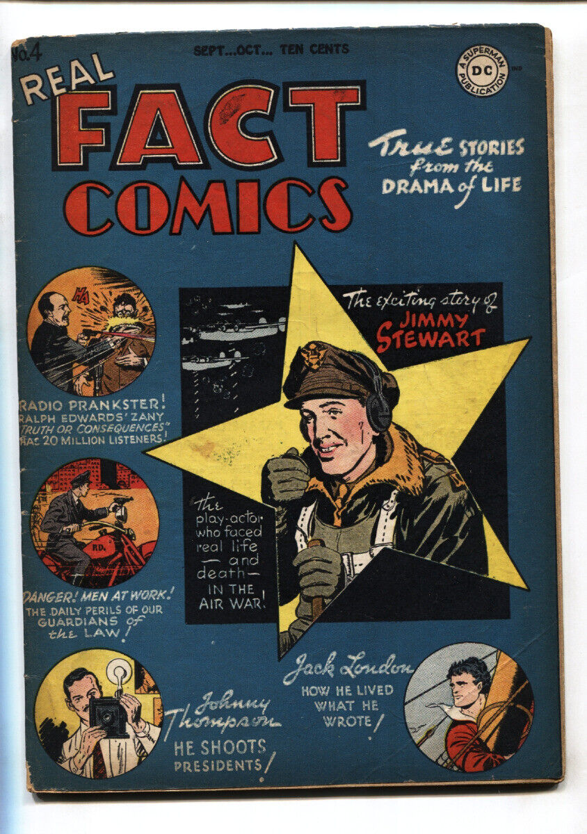 REAL FACT #4 1946-DC-Jimmy Stewart-Jack London comic book