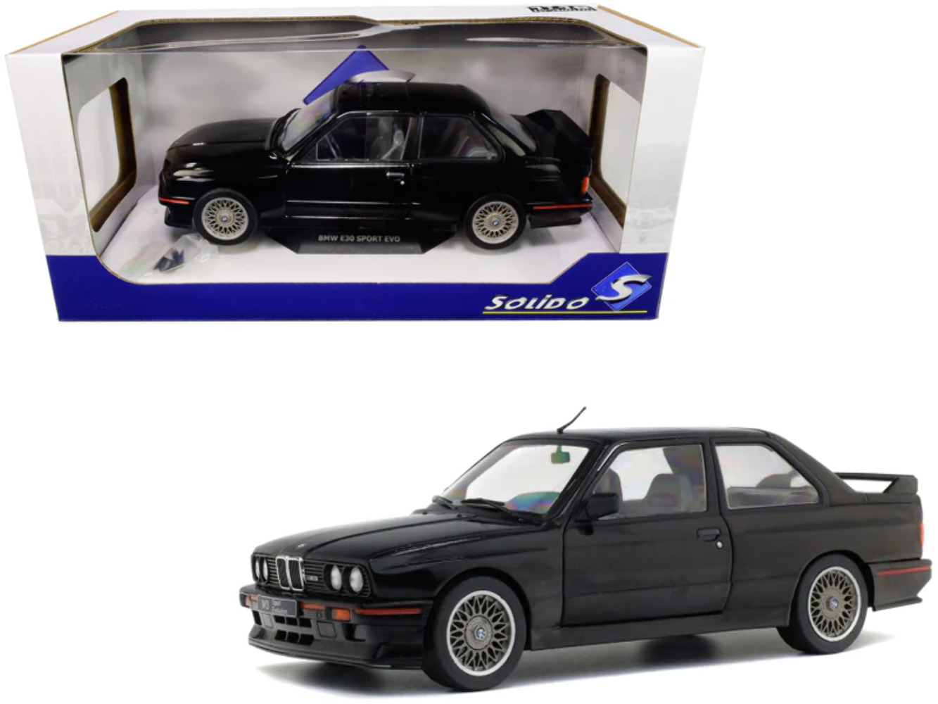 1990 BMW E30 Sport Evo Black 1/18 Diecast Model Car