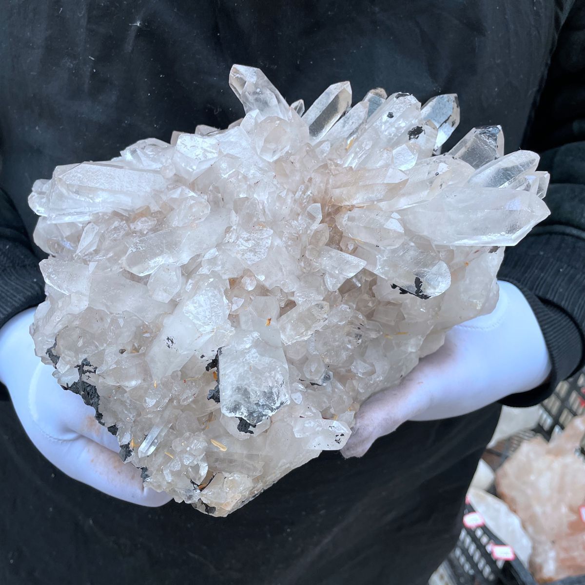 10.29LB Natural clear quartz white crystal cluster backbone mineral specimen