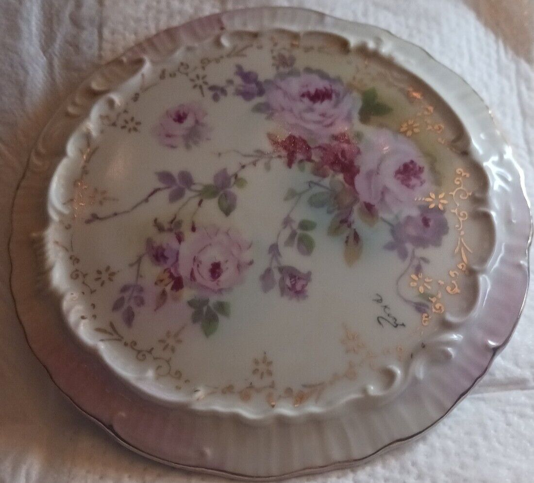 Royal Crown Hand Painted 1947 Chantilly Rose Plate