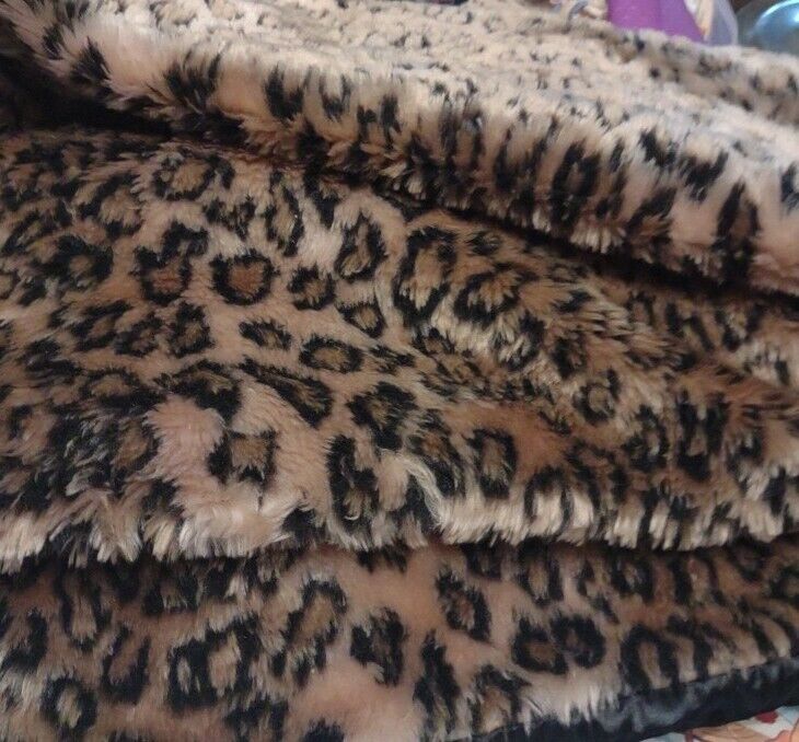 Vintage Leopard Spotted Faux Fur Blanket 50