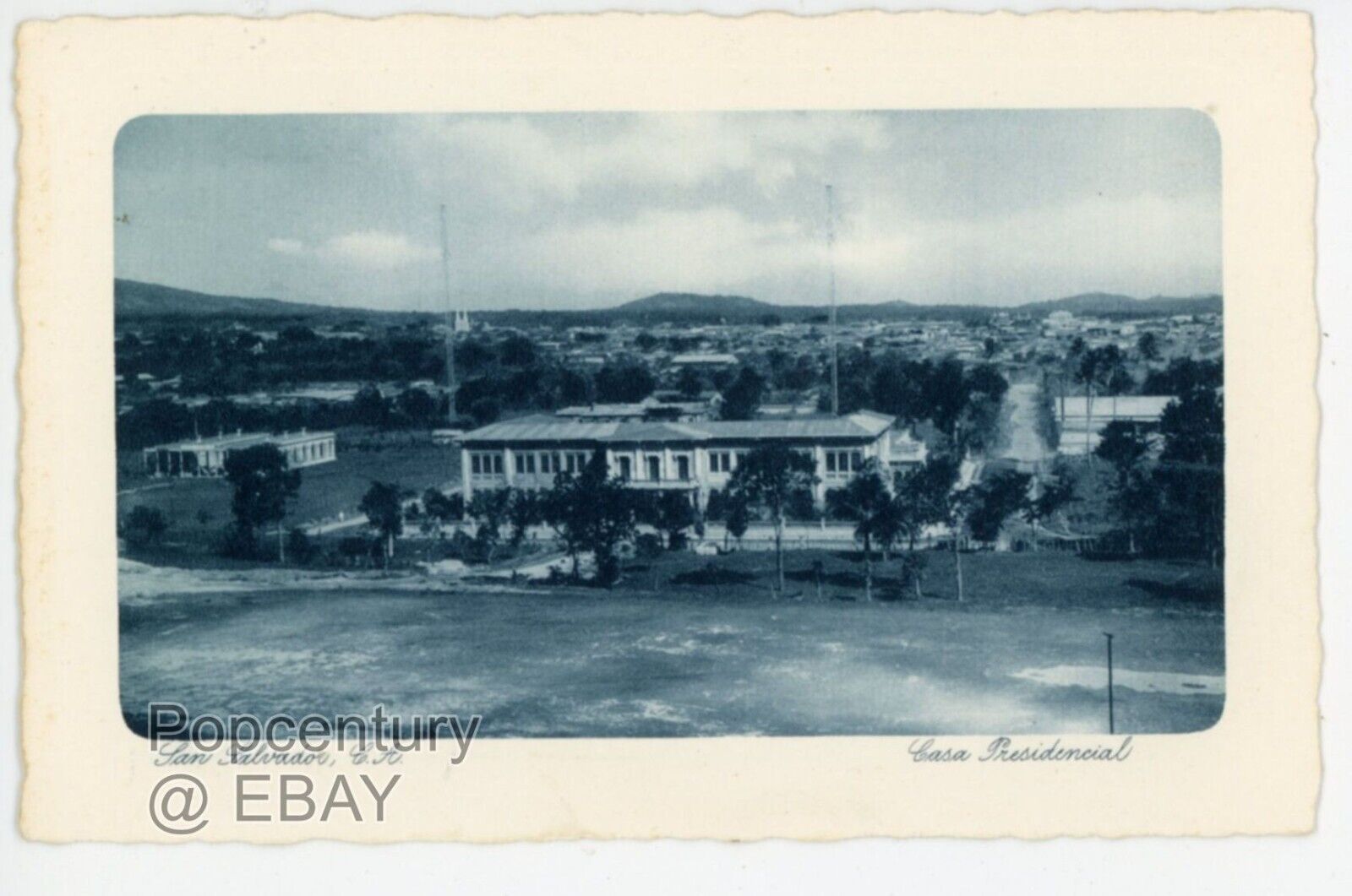 Vintage Postcard 1920s El Salvador Casa Residential View Hnos Foto-Jacob Photo