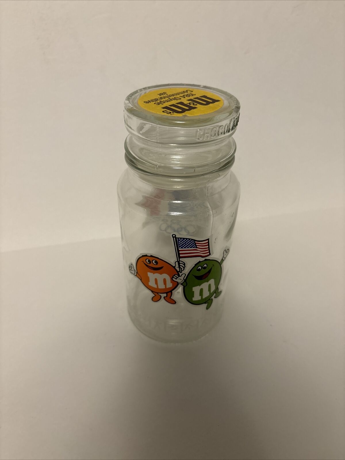 Vintage 1984 Olympics L.A. M&M\'s Candy Glass Jar Canister & Lid