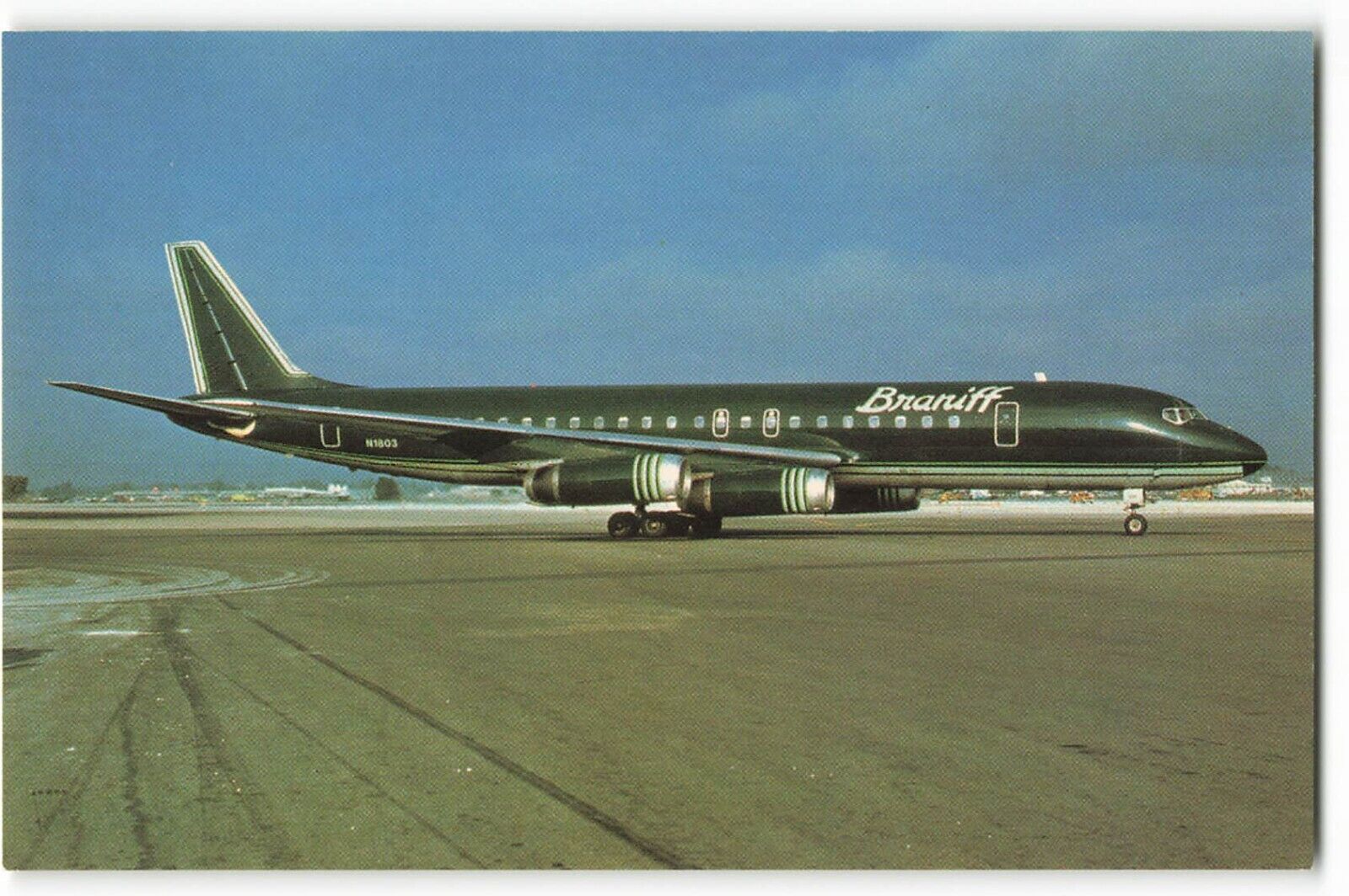 Postcard Airline BRANIFF INTERNATIONAL McDonnell Douglas DC-8-62 N1803 AUC1.