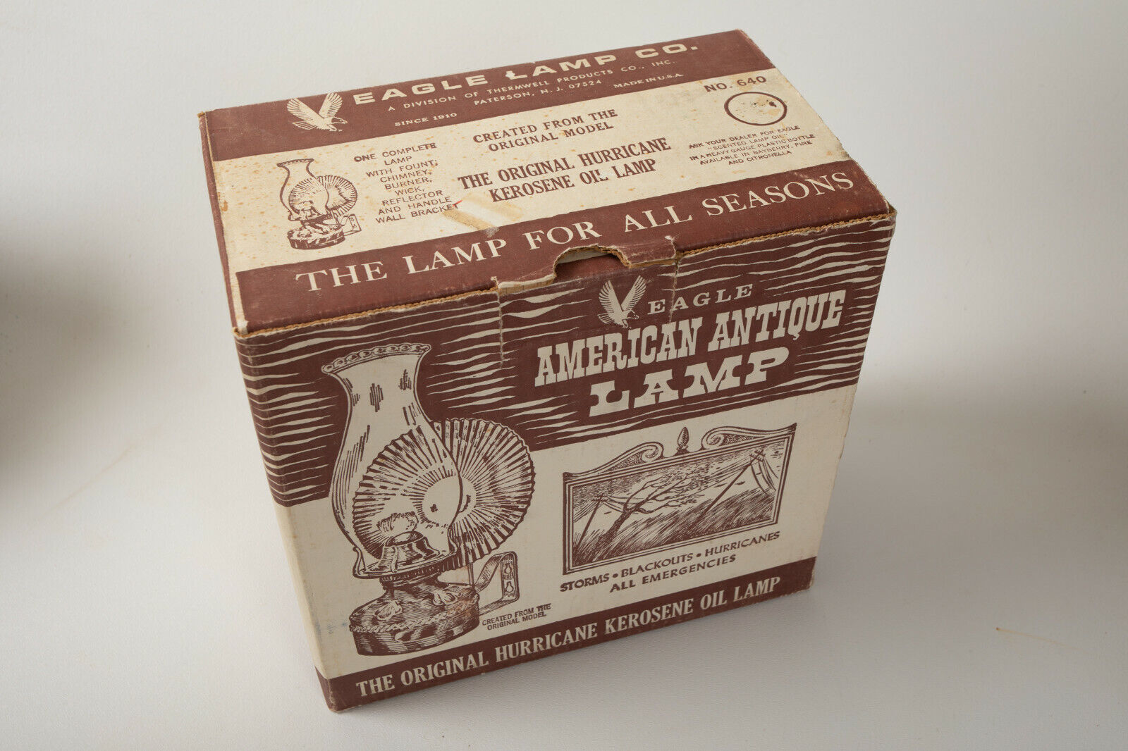 Eagle American Antique Lamp (N4C) Empty Box Only Advertising Cardboard