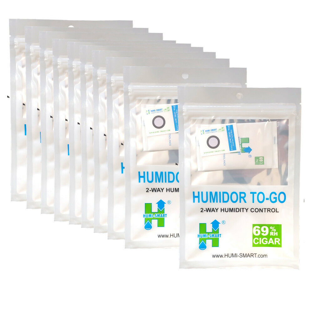 HUMI-SMART Humidor To Go - Includes  8G 69% Pack and Indicator Card - 10 Pack