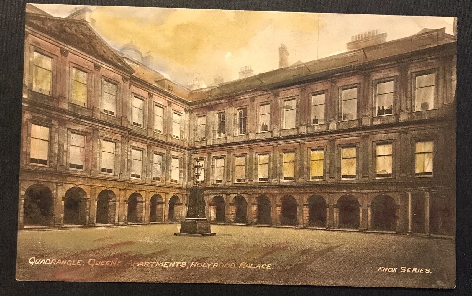 Antique Postcard Quadrangle Queens Apartments Holyrood Palace