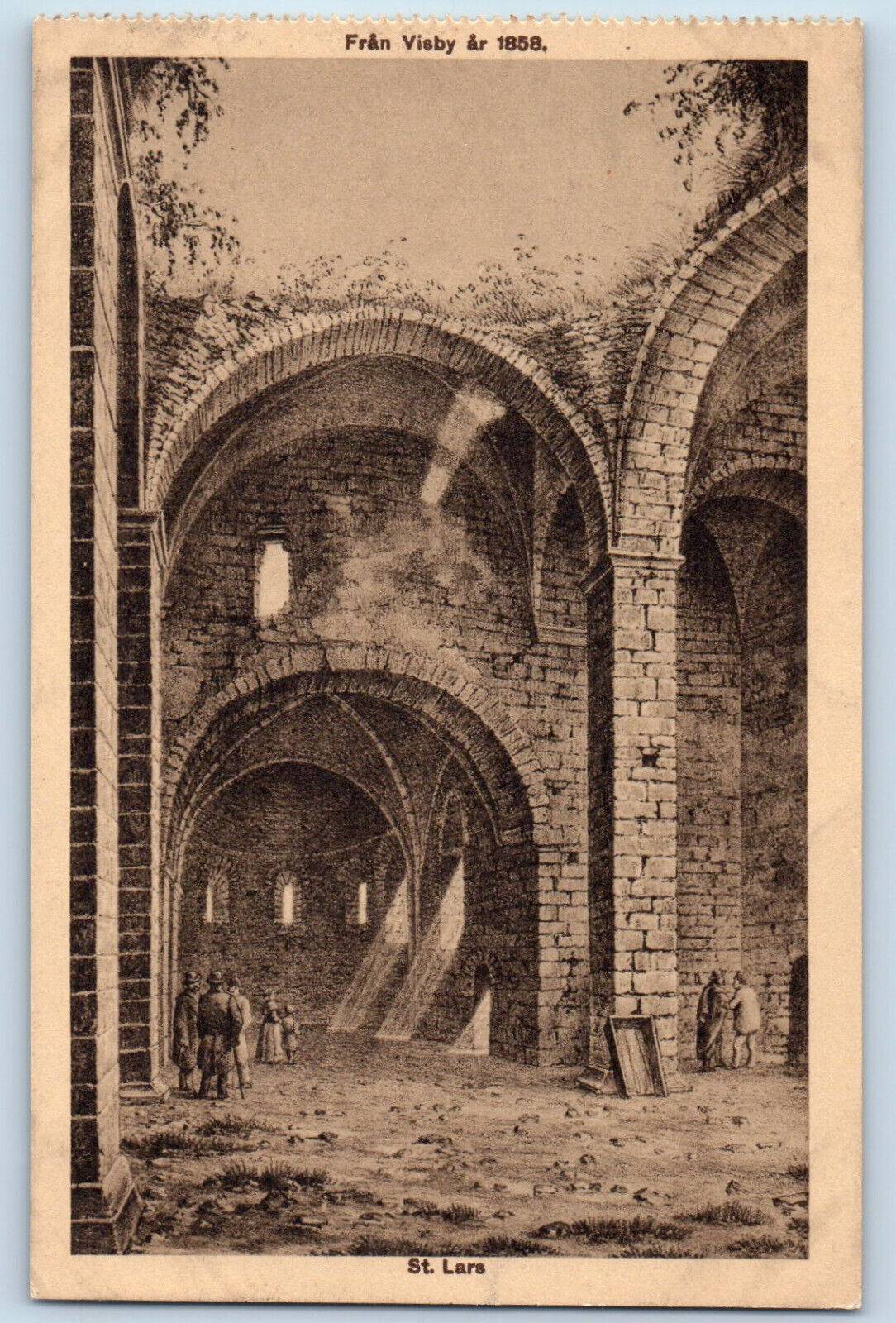 Gotland Sweden Postcard From Visby St. Lars Ruins c1930's Unposted Vintage