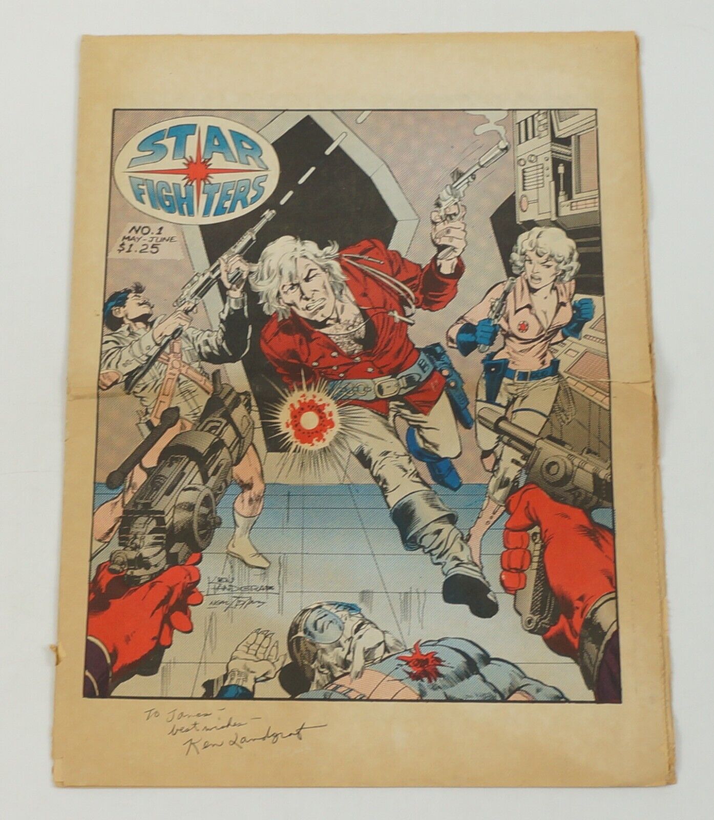 Starfighters #1 - SIGNED by Ken Landgraf - Neal Adams cover - May 1979 low grade