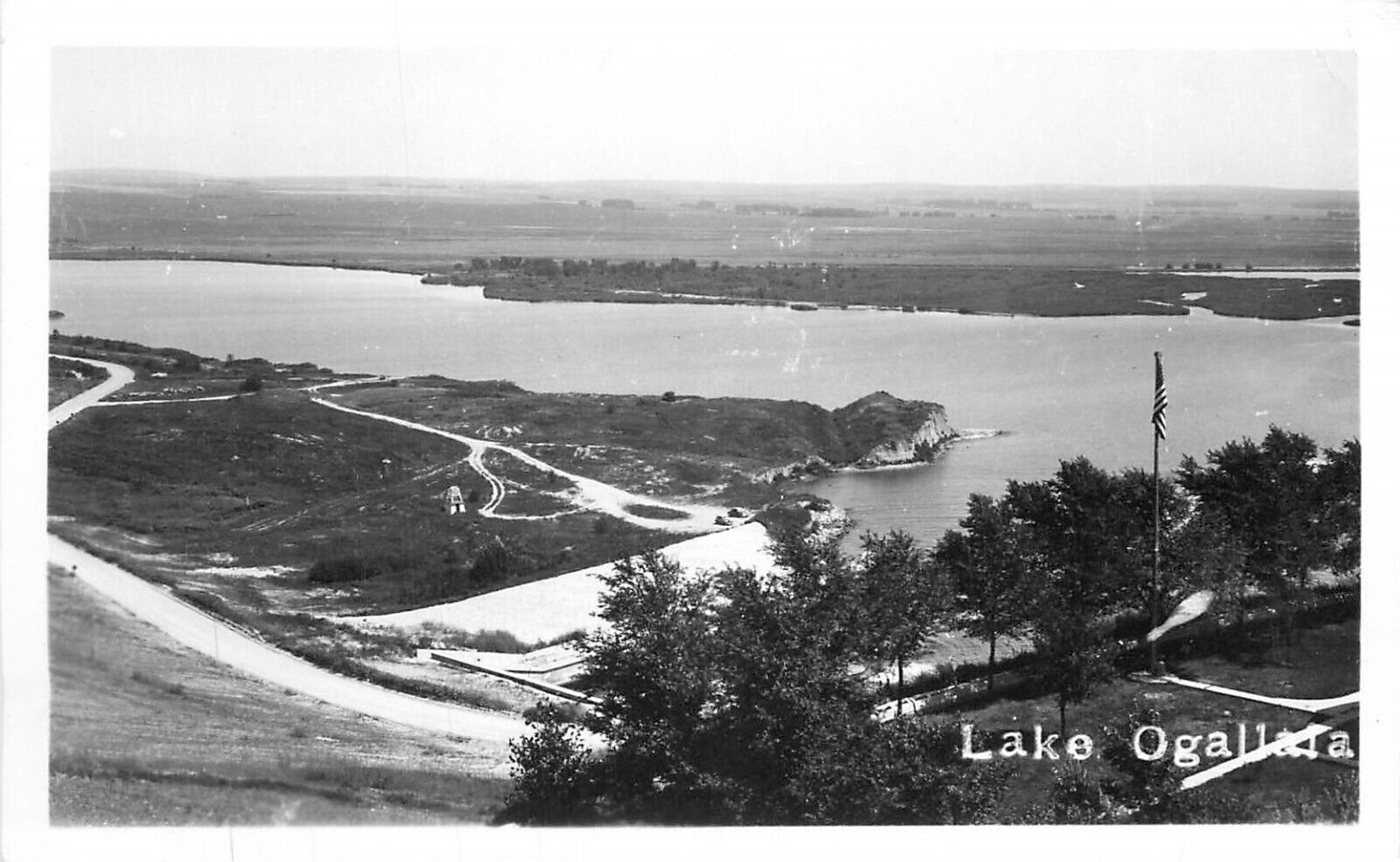 c1950 Lake Ogallala, Ogallala, Nebraska Real Photo Postcard/RPPC