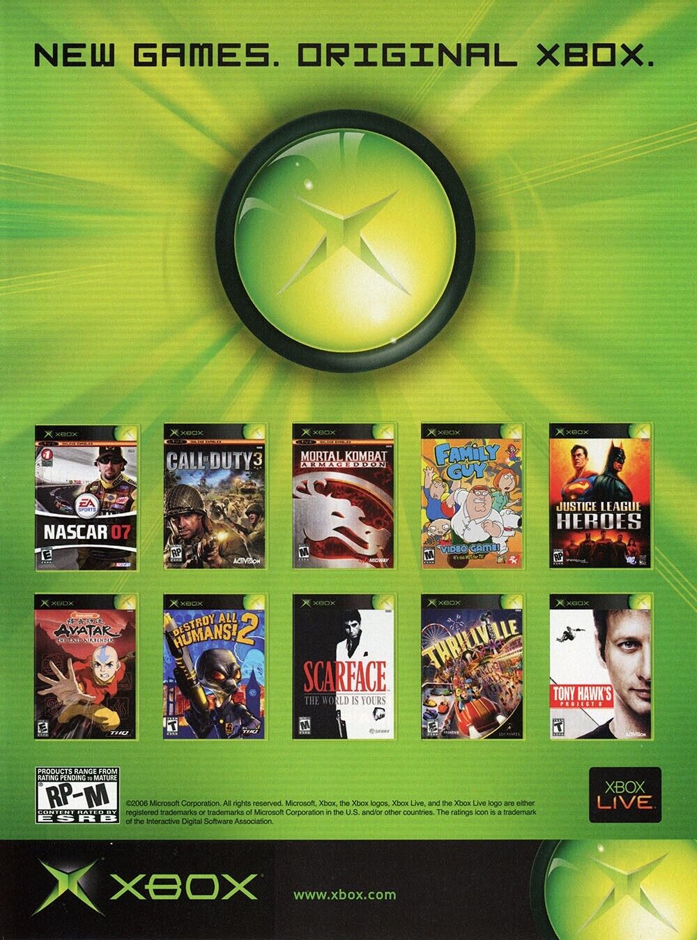 Microsoft Xbox Original 2007 Ad Authentic Microsoft Game Console Promo