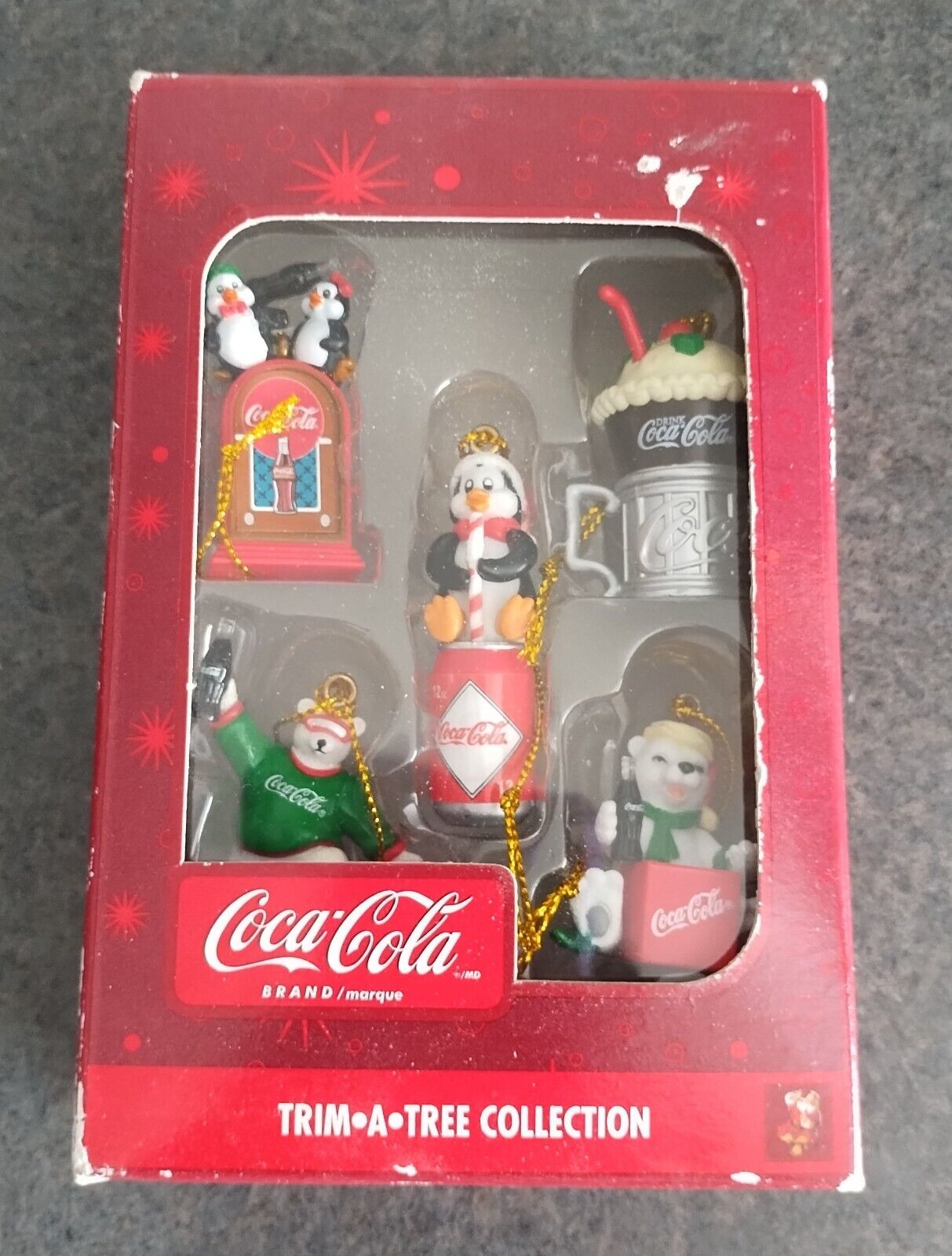 Coca-Cola Trim A Tree Collection Set Of 5 Christmas Ornaments New In Box