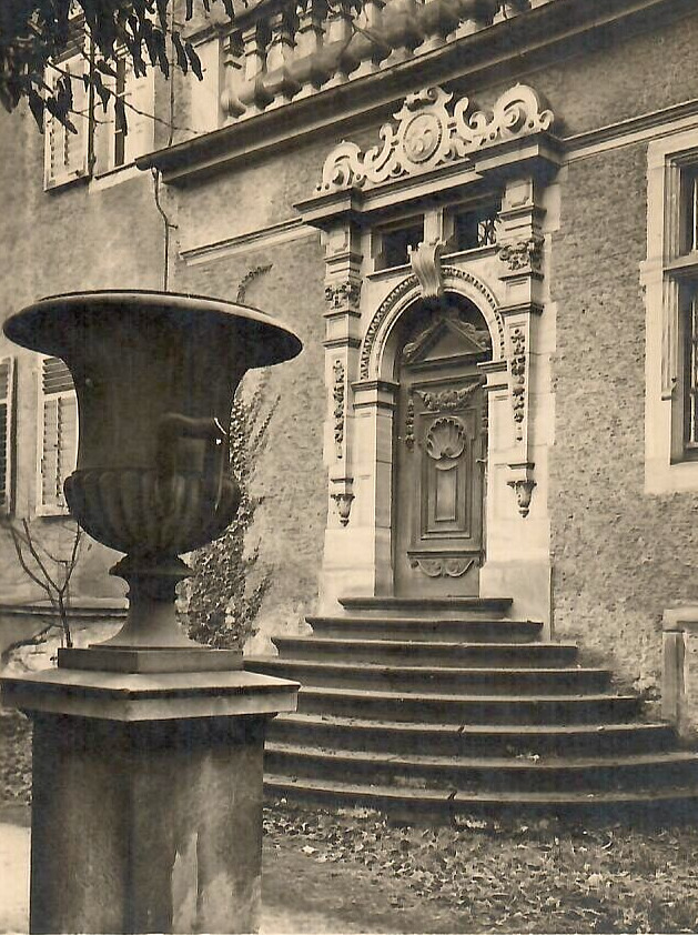 Vintage Real Photo Postcard RPPC Darmstadt City Building Front Archway Entry