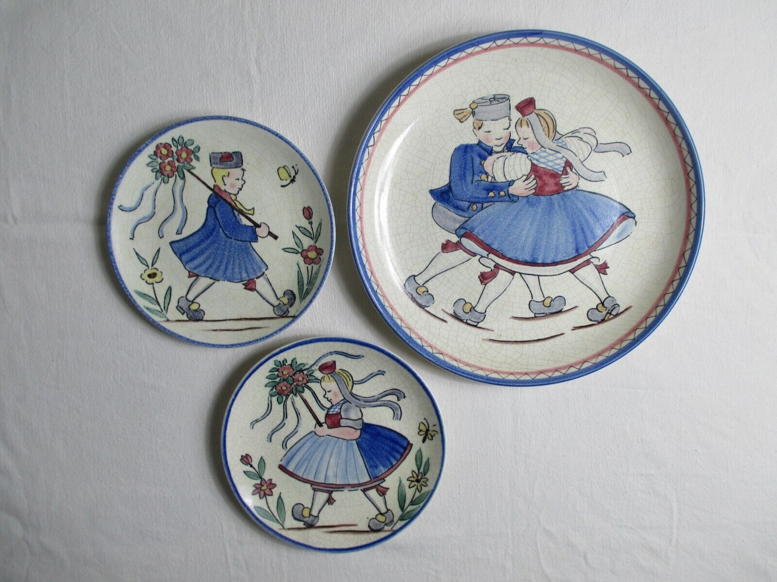 Art Deco Ceramic Costumes Wall Plate From Wächtersbach Germany Hand Old