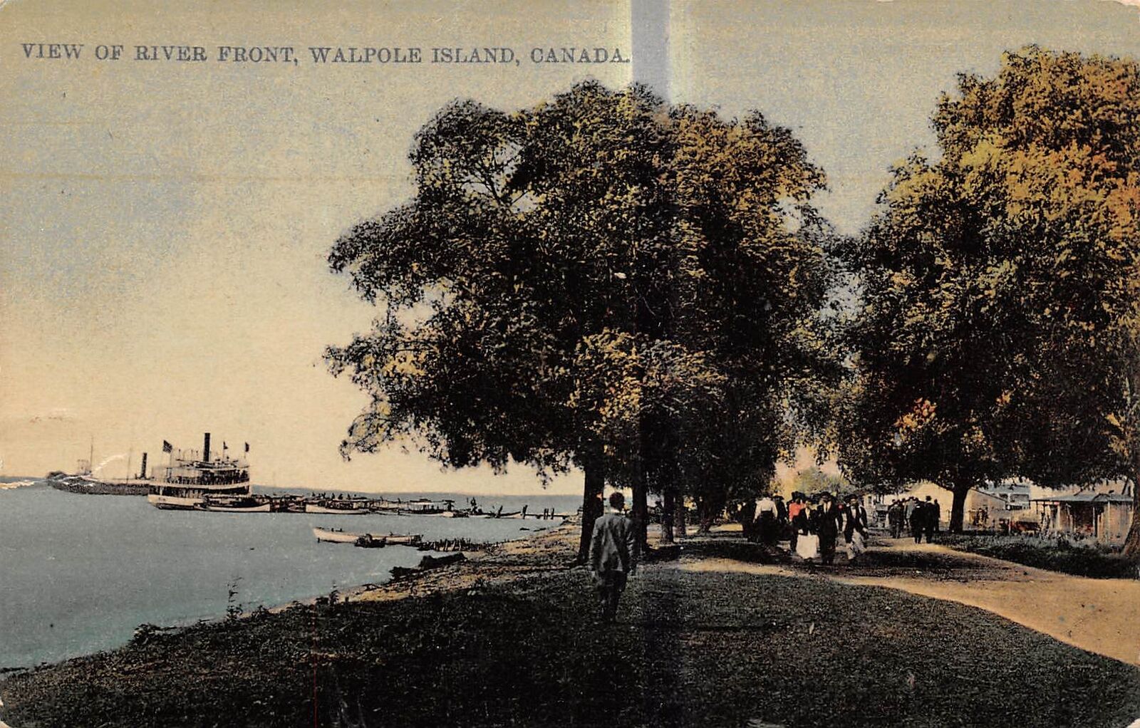 WALPOLE ISLAND Ontario Canada postcard Kent County River front dock shore line